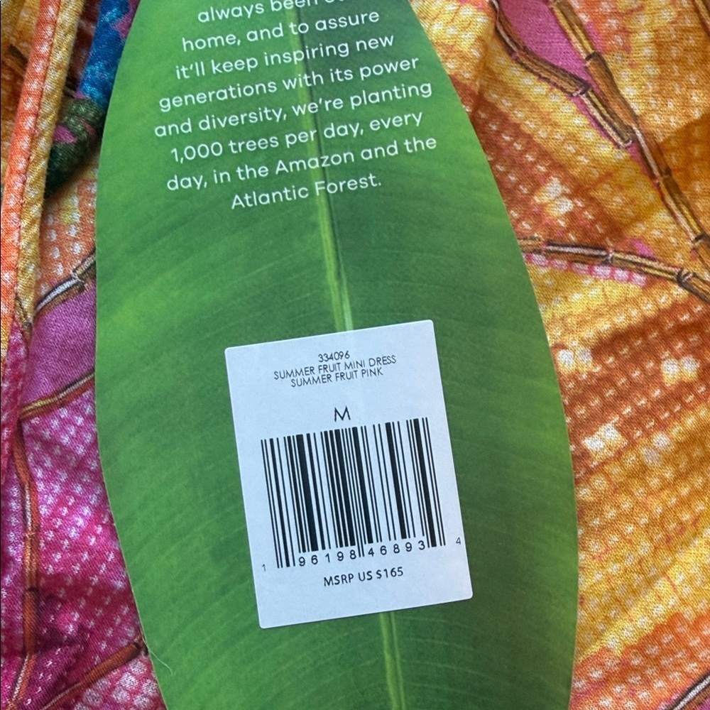 FARM Rio Pink Dress with Yellow and Green Floral Design - Picture 3 of 6